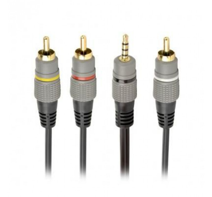 Кабель мультимедійний 3.5 Jack (4pin) to 3RCA 1.5m Cablexpert (CCAP-4P3R-1.5M)