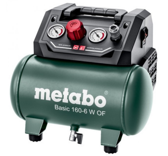 Компресор Metabo BASIC 160-6 W OF безолійний, 900Вт, 6л, 160л/хв, 8бар (601501000)