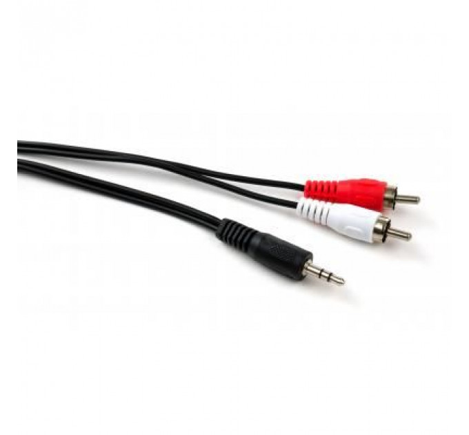 Кабель мультимедійний Jack 3.5mm male to 2xRCA 5.0m Vinga (VCPDCJ35MRCA25BK)