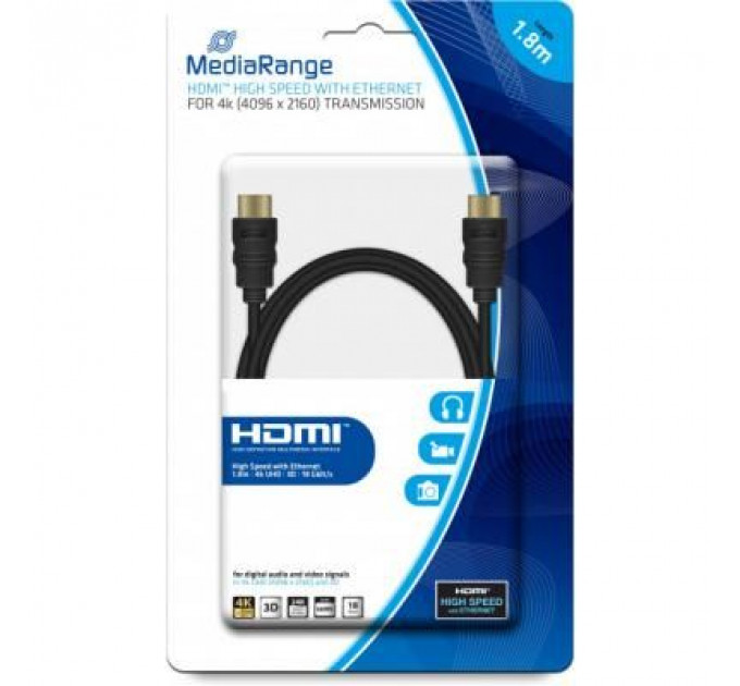 Кабель мультимедійний HDMI to HDMI 1.8m V2.0 Mediarange (MRCS156)