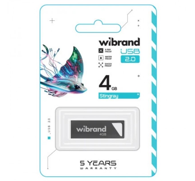 USB флеш накопичувач Wibrand 4GB Stingray Grey USB 2.0 (WI2.0/ST4U5G)