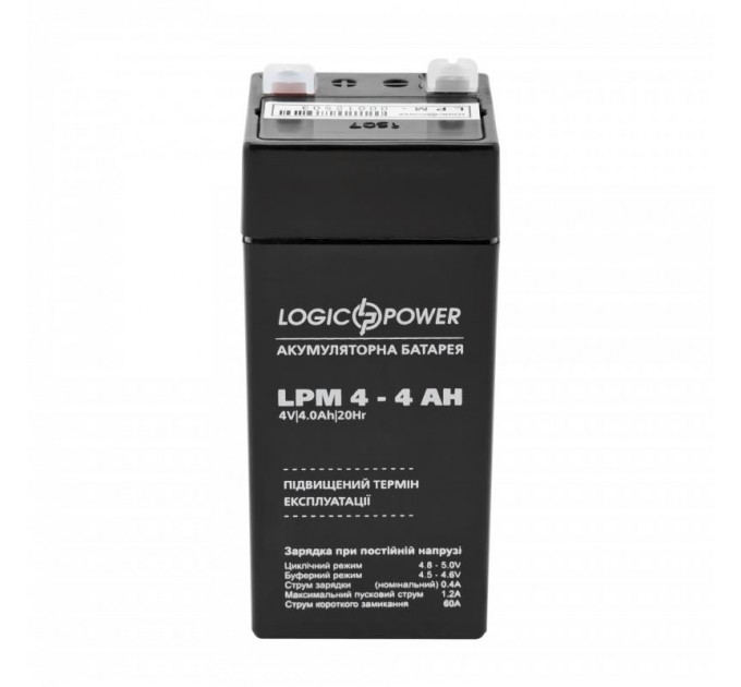 Акумуляторна батарея LogicPower LPM 4V 4AH (LPM 4 - 4 AH) AGM