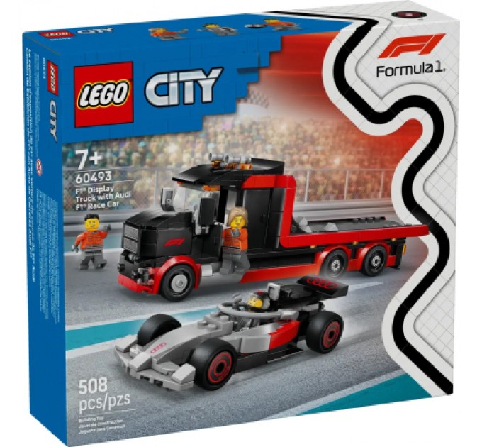 Конструктор LEGO City Вантажівка для демонстрації F1 із перегоновим автомобілем Audi F1 (60493)