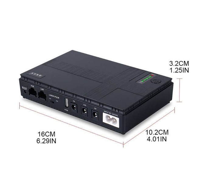 Джерело безперебійного живлення для роутерів/комутаторів DC1018P DC UPS 10400 mAh Black (2020000426844)