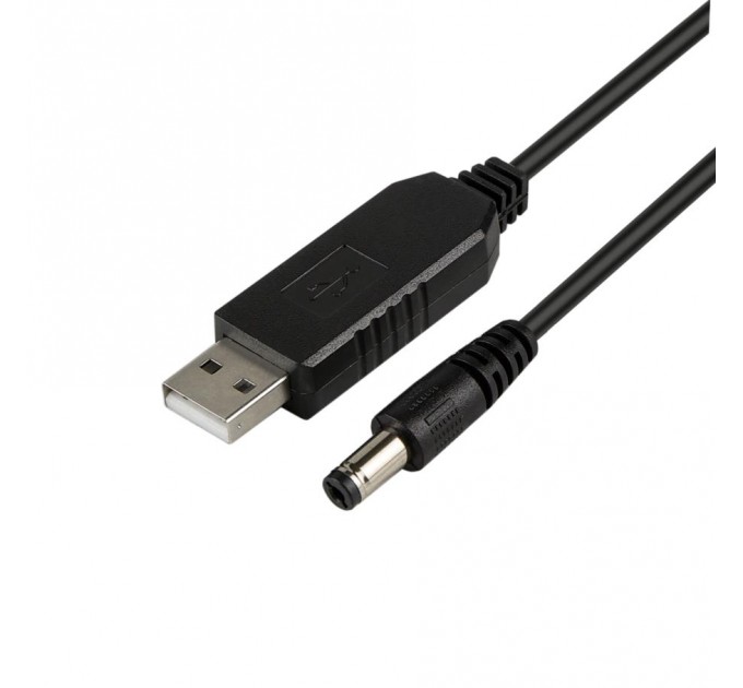 Кабель живлення LDO-888 USB - DC (M/M), 5.5х2.1 мм, 12V, 1 м, Black (8612233355561)