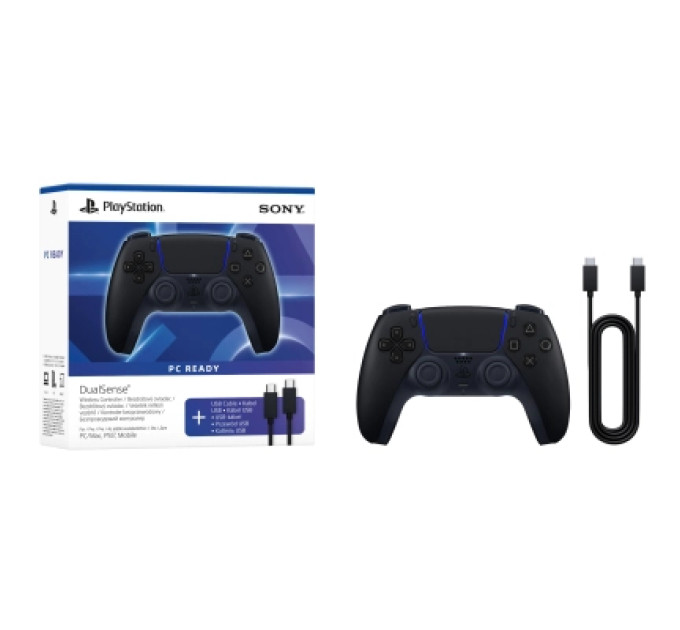 Sony Playstation Геймпад Sony Playstation DualSense Bluetooth PS5 Midnight Black (USB-C кабель) (1000051651)