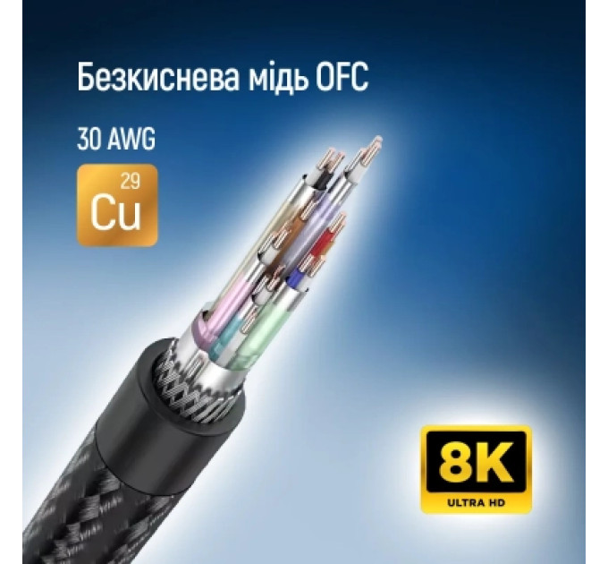 ColorWay Кабель мультимедійний DisplayPort M to DisplayPort M 1.5m V1.4 8K black ColorWay (CW-CBDP093-BK)