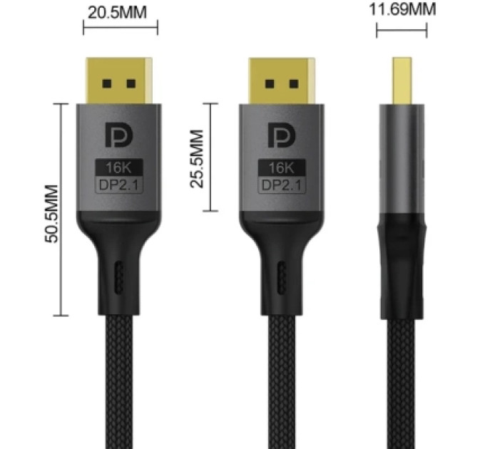 ColorWay Кабель мультимедійний DisplayPort M to DisplayPort M 1.5m V2.1 16K black ColorWay (CW-CBDP091-BK)