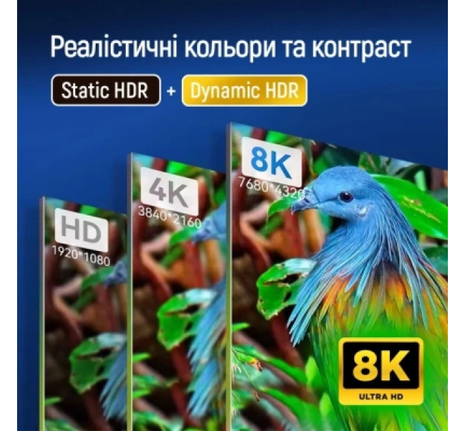 ColorWay Кабель мультимедійний HDMI M to HDMI M 2.0m V2.1 8K black ColorWay (CW-CBHD088-BK)