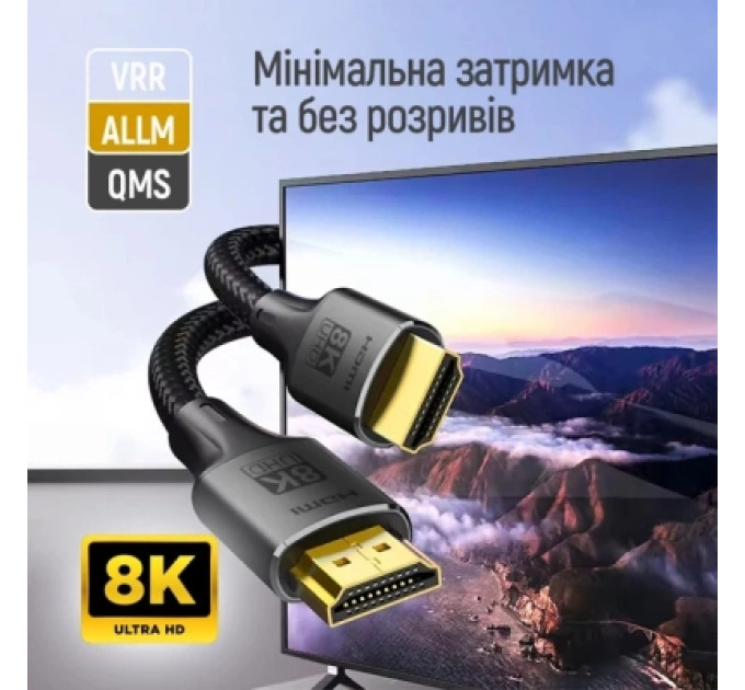 ColorWay Кабель мультимедійний HDMI M to HDMI M 3.0m V2.1 8K black ColorWay (CW-CBHD089-BK)