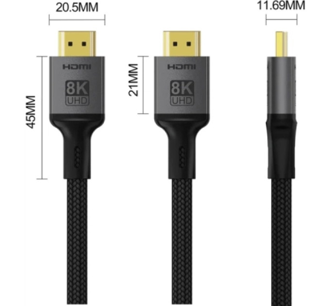 ColorWay Кабель мультимедійний HDMI M to HDMI M 3.0m V2.1 8K black ColorWay (CW-CBHD089-BK)