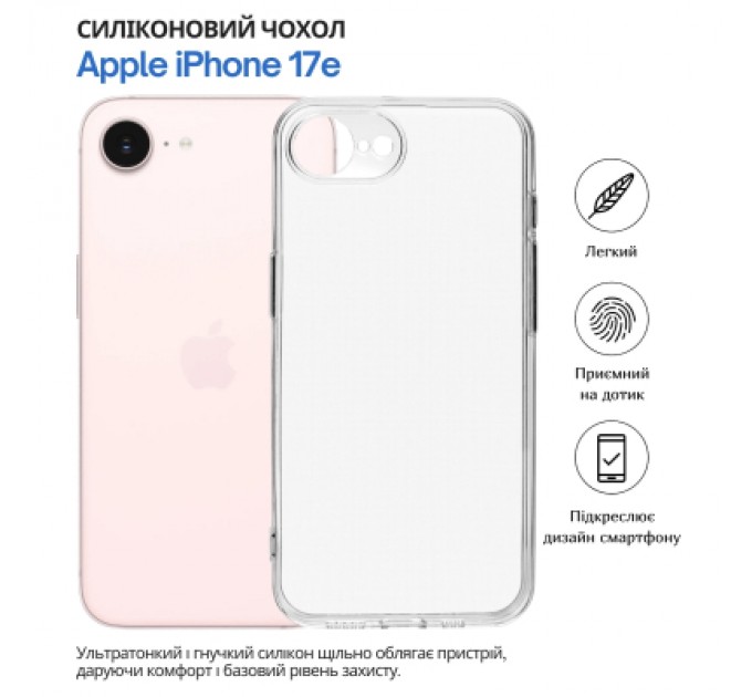 Чохол до мобільного телефона BeCover Apple iPhone 17e Transparent (715147)