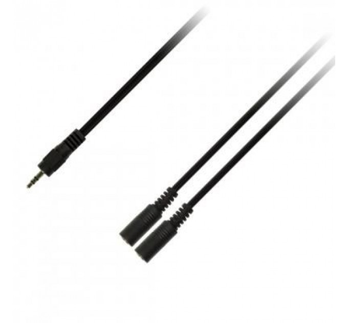 Кабель мультимедійний AUX 3.5mm M - 2x3.5 F 0.1m Piko (1283126473913)