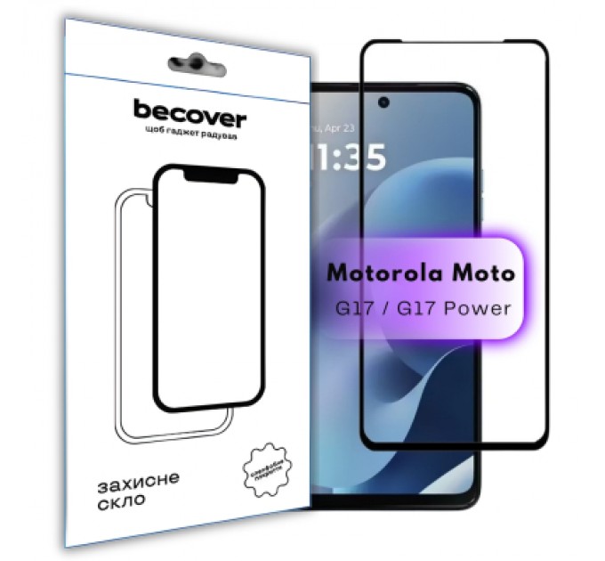 Скло захисне BeCover Motorola Moto G17 / G17 Power Black (715137)