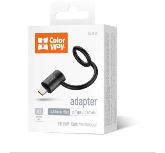 ColorWay Перехідник USB-C F to Lightning M black ColorWay (CW-AD-LC)