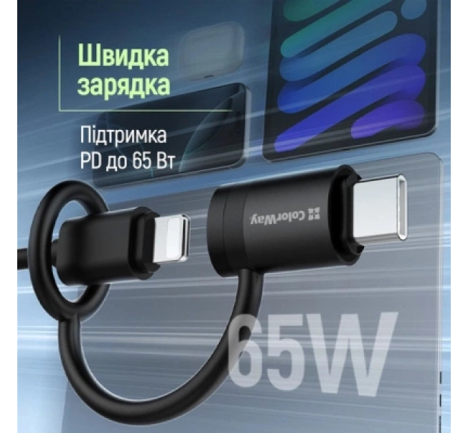 ColorWay Перехідник Lightning F to USB-C M black ColorWay (CW-AD-CL2)