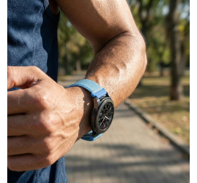 Ремінець BeCover Nylon Style для Huawei Watch GT/GT 2 46mm/GT 2 Pro/GT Active/Honor Watch Magic 1/2/GS Pro/Dream Aqua Blue (715002)