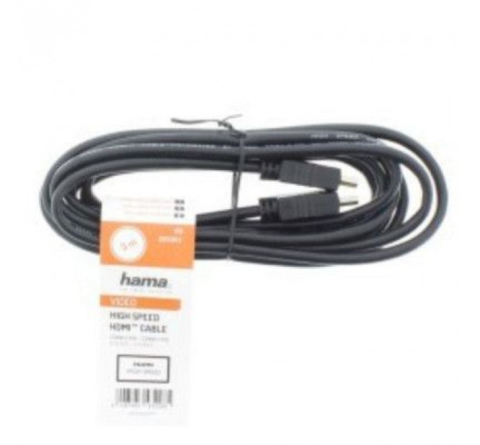 Кабель мультимедійний HDMI to HDMI 3.0m Black Hama (00205001)