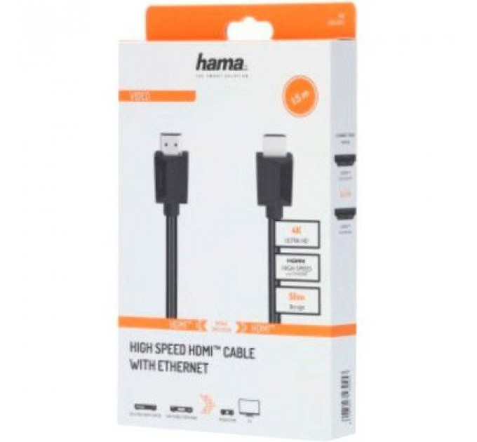 Кабель мультимедійний HDMI to HDMI 3.0m Black Ethernet 4K Hama (00205006)