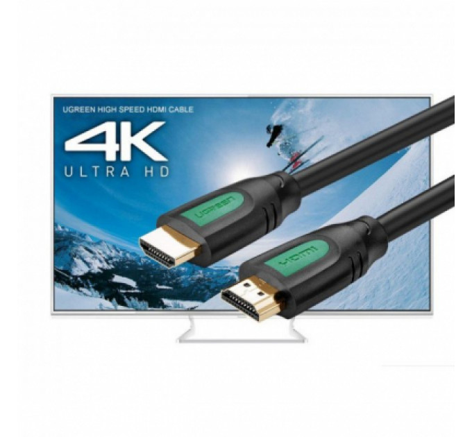 Кабель мультимедійний HDMI to HDMI 3.0m HD101 Round (Yellow/Black) Ugreen (10130)