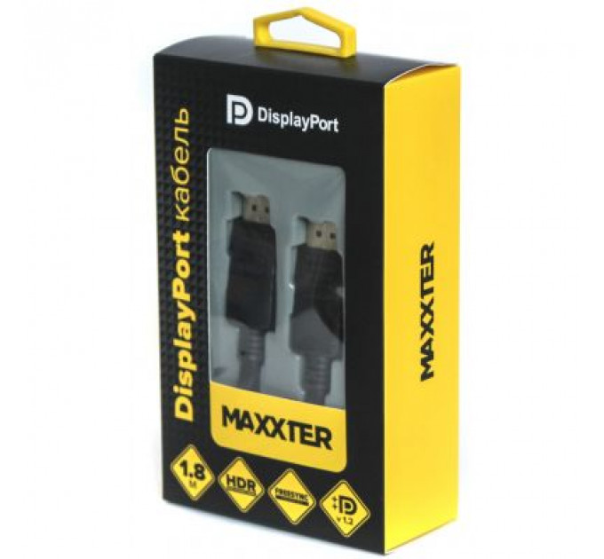 Кабель мультимедійний DisplayPort to DisplayPort 1.8m v1.2 Maxxter (CCBP-DP-DP-1.8)