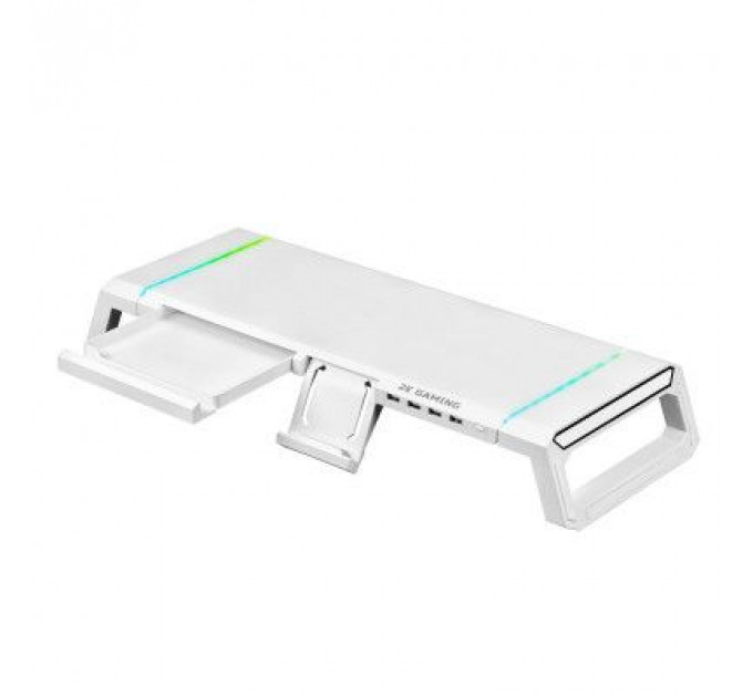 Підставка до монітора 2E GAMING, USB hub, backlight / RGB, White (2E-CPG-007-WT)