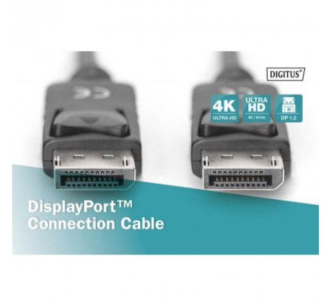 Кабель мультимедійний Display Port to Display Port 2.0m UHD 4K Digitus (DB-340100-020-S)