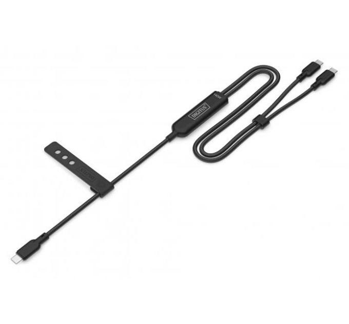 Digitus Дата кабель USB-C to 2xUSB-C 1.8m 140W black Digitus (AK-300170-018-S)