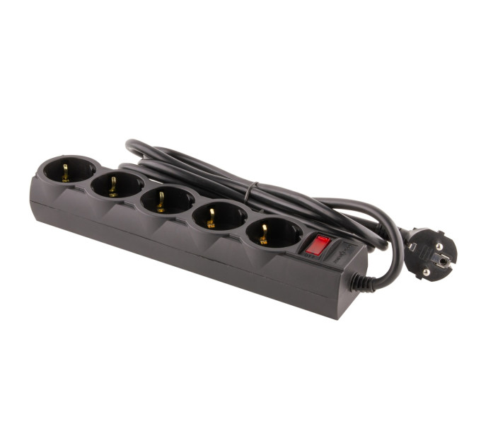 LogicPower Фільтр живлення LogicPower 5 розеток 3м LP-X5 Premium Black (LP9584)