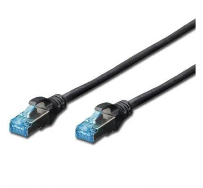 Патч-корд Digitus 0.5м, cat.5e, SF-UTP, AWG 26/7, black (DK-1531-005/BL)