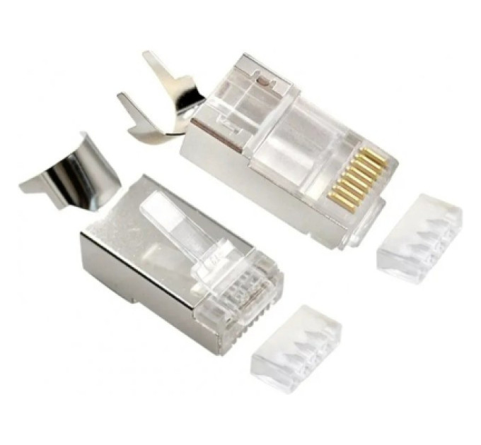 Cablexpert Конектор RJ45 cat.7 FTP 8P8C * 10 (наскрізні отв., позолоч. конт.) Cablexpert (LC-PTF7-01/10)