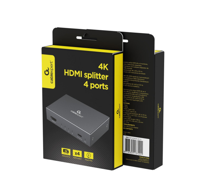 Gembird Розгалужувач HDMI сигналу Cablexpert (DSP-HDMI4K-4P-01)