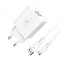 SkyDolphin Зарядний пристрій SkyDolphin SC30V (2USB, 2.1A) White (MZP-000114) + кабель microUSB
