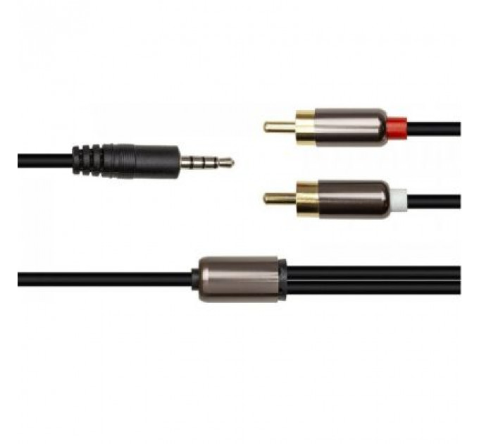 Кабель мультимедійний 3.5 mm Stereo Plug - 2*RCA, 1 m PowerPlant (CA912834)