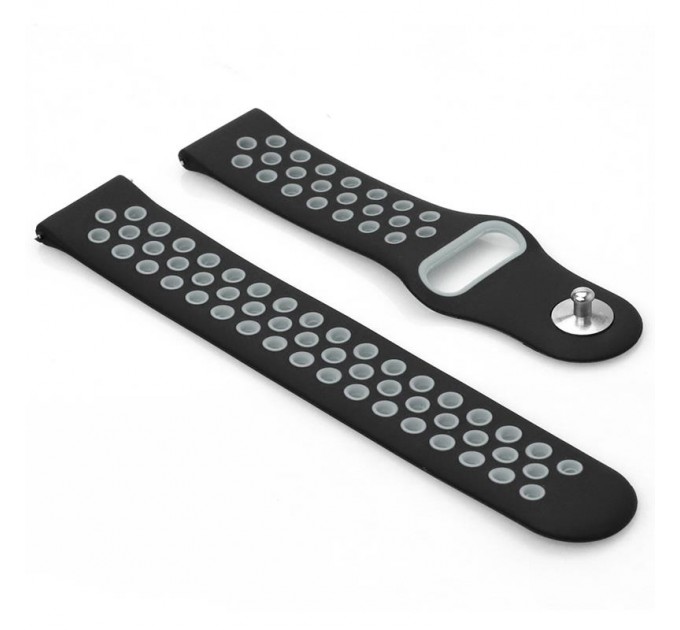 Ремінець BeCover Vents Style для Xiaomi iMi KW66/Mi Watch Color/Watch S1 Active/Haylou LS01/LS05 Black-Grey (705801)