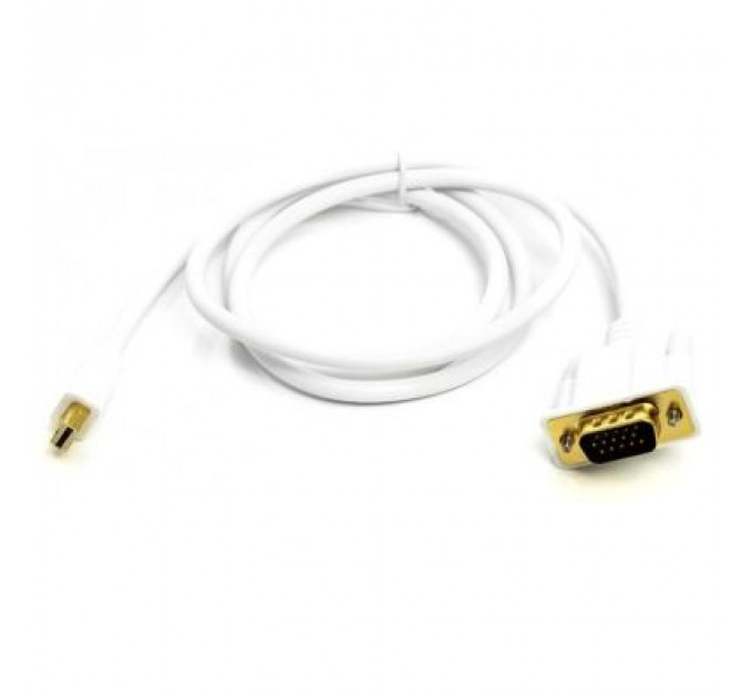 Кабель мультимедійний mini DisplayPort (M) to VGA (M), 1.0m, white PowerPlant (CA912155)