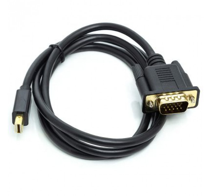 Кабель мультимедійний mini DisplayPort (M) to VGA (M), 1.0m, black PowerPlant (CA911998)