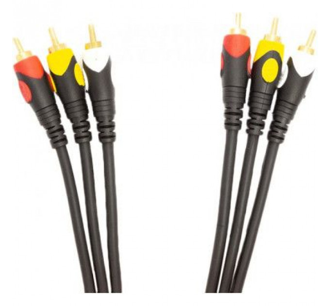 Кабель мультимедійний 3xRCA (M) to 3xRCA (M) 1.5 m PowerPlant (CA911714)