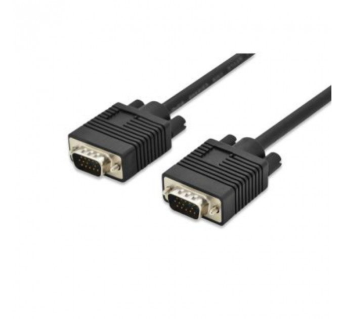 Кабель мультимедійний VGA 1.8 m, 2xferrite, black Digitus (AK-310103-018-S)