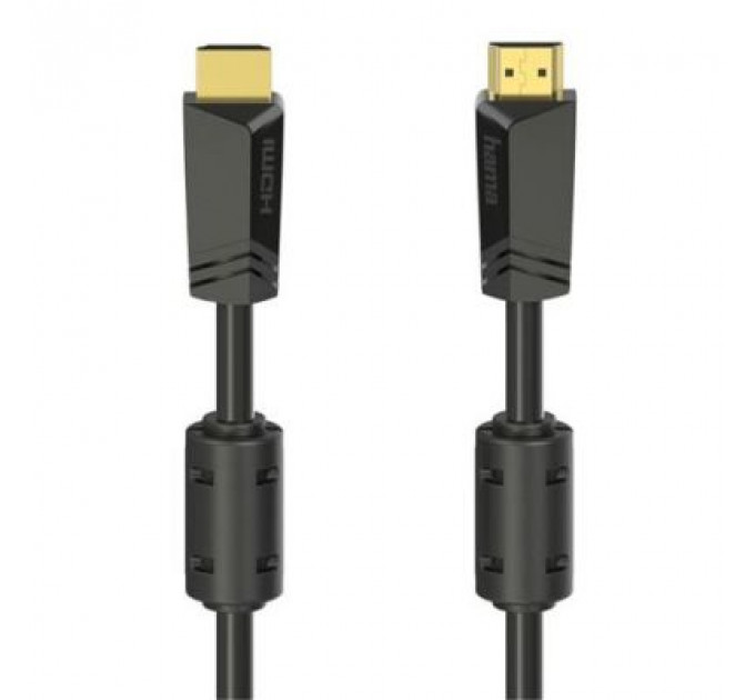 Кабель мультимедійний HDMI to HDMI 10.0m 4K Ethernet Gold Black Hama (00205009)