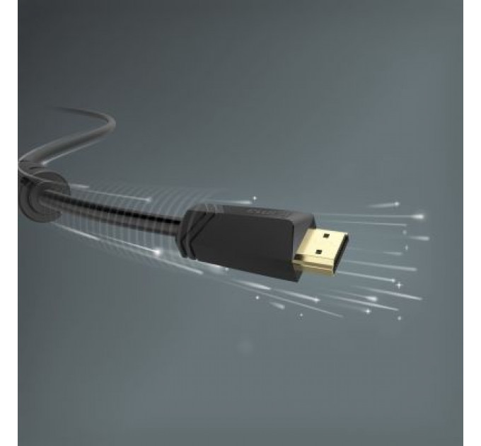 Кабель мультимедійний HDMI to HDMI 10.0m 4K Ethernet Gold Black Hama (00205009)