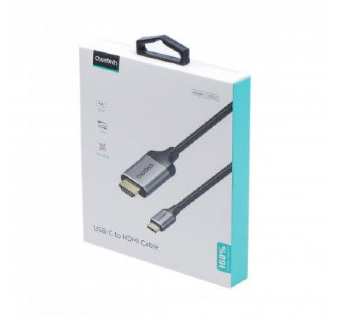 Кабель мультимедійний USB-C to HDMI 1.8m 4K 60Hz Choetech (CH0021-BK)