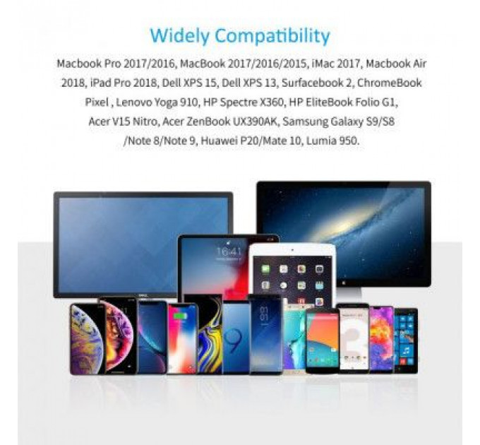 Кабель мультимедійний USB-C to HDMI 1.8m 4K 60Hz Choetech (CH0021-BK)