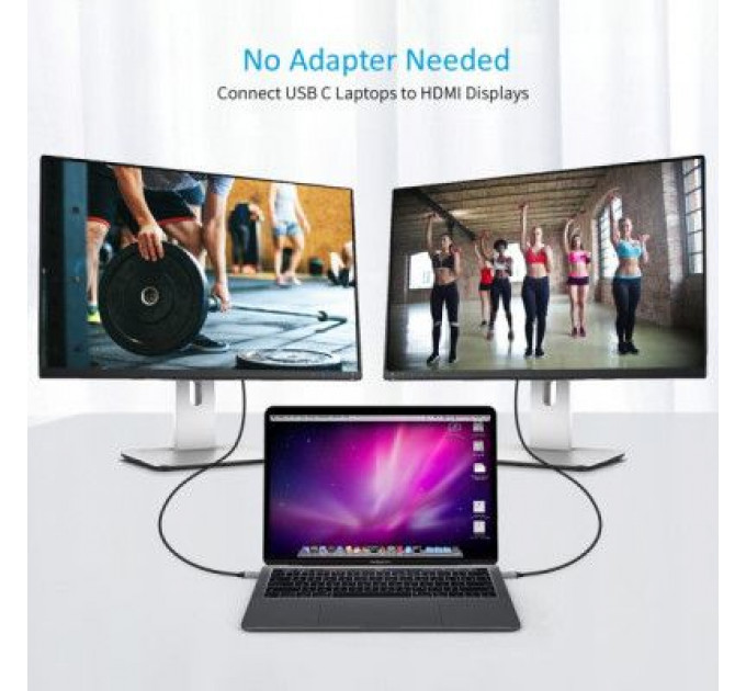 Кабель мультимедійний USB-C to HDMI 1.8m 4K 60Hz Choetech (CH0021-BK)