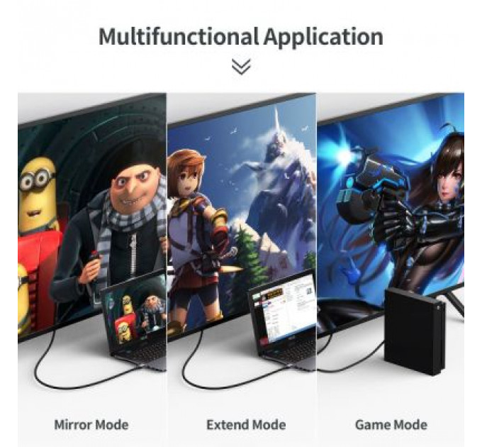 Кабель мультимедійний HDMI to HDMI 2.0m V.2.1 8K 60Hz HDR10 HLG 48Gbps YUV 444 Choetech (XHH01-BK)