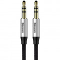 Кабель мультимедійний 3.5mm M/M 0.5m Yiven M30 black-silver Baseus (CAM30-AS1)