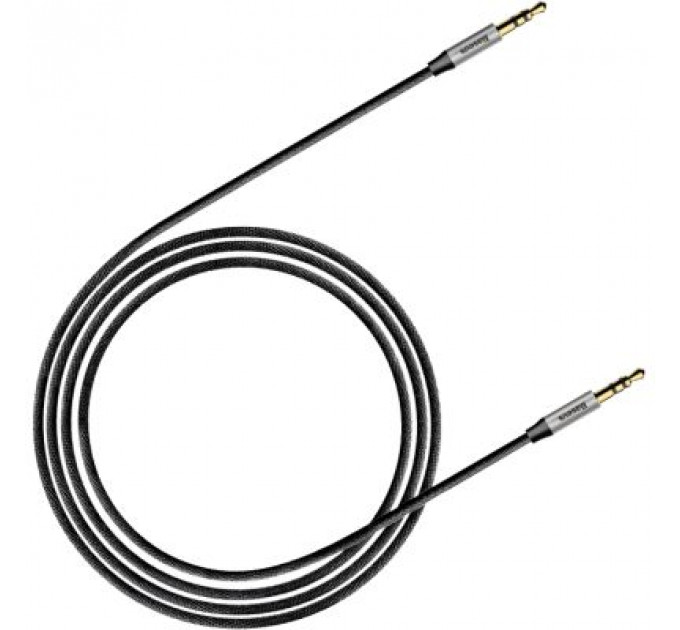 Кабель мультимедійний Jack 3.5mm Yiven M30 M/M 1.5m silver-black Baseus (CAM30-CS1)