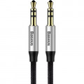 Кабель мультимедійний Jack 3.5mm Yiven M30 M/M 1.5m silver-black Baseus (CAM30-CS1)