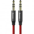 Кабель мультимедійний Jack 3.5mm Yiven M30 M/M 1.5m red-black Baseus (CAM30-C91)