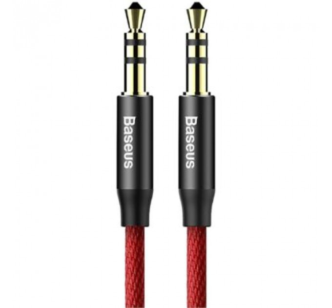Кабель мультимедійний Jack 3.5mm Yiven M30 M/M 1.5m red-black Baseus (CAM30-C91)